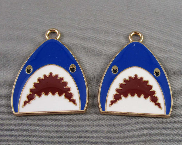 Shark Enamel Charms 5pcs C182