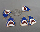 Shark Enamel Charms 5pcs C182