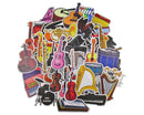 30% OFF!!  Musical Instruments Sticker Pack - Waterproof PVC Stickers 50pc J268