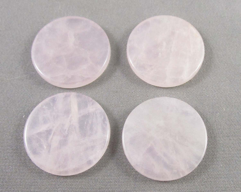Rose Quartz Flat Round Cabochon 2pcs 20mm C271
