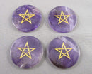 Pentacle Amethyst Flat Round Cabochon 1pc 25mm C220