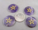 Pentacle Amethyst Flat Round Cabochon 1pc 25mm C220