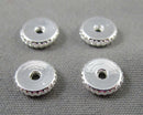 Disc Spacer Beads Silver Tone 6x1.5mm 30pcs C538)