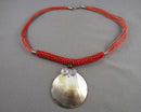 Abalone Shell Pendant Necklace (Vintage) H067-32