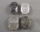 Smoky Quartz Faceted Rectangle Beads 2pc 20x15mm C707