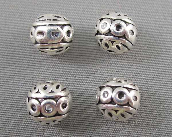 Tibetan Spacer Beads Silver Tone Round 8mm 22pcs C299