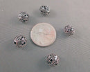 Tibetan Spacer Beads Silver Tone Round 11mm 5pcs C306