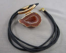 Agate Crystal Geode Pendant Necklace (Vintage) H013-1