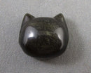 Cat Head Gold Sheen Obsidian Bead (Drilled) 1pc C535