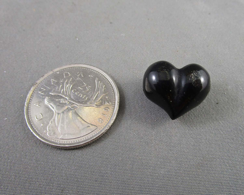 Heart Gold Sheen Obsidian Bead (Drilled) 1pc C534