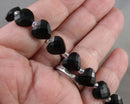 Obsidian Faceted Heart Beads 10mm C532