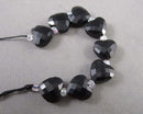 Obsidian Faceted Heart Beads 10mm C532