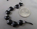 Obsidian Faceted Heart Beads 10mm C532