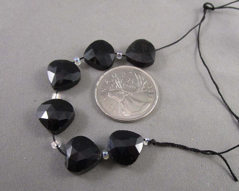 Obsidian Faceted Drop Beads 12mm C533