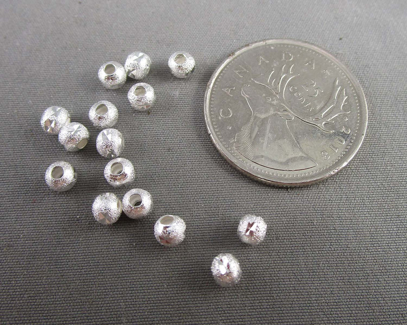 Real Sterling Silver Plate Spacer Beads 4mm C416