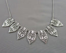 Silver Leaf Statement Necklace Vintage H001-2