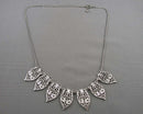 Silver Leaf Statement Necklace Vintage H001-2