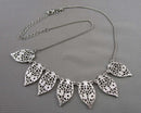 Silver Leaf Statement Necklace Vintage H001-2