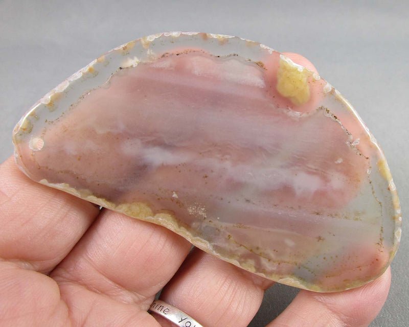 25% OFF!  Agate Polished Slice (Drilled) 1pc B124-2