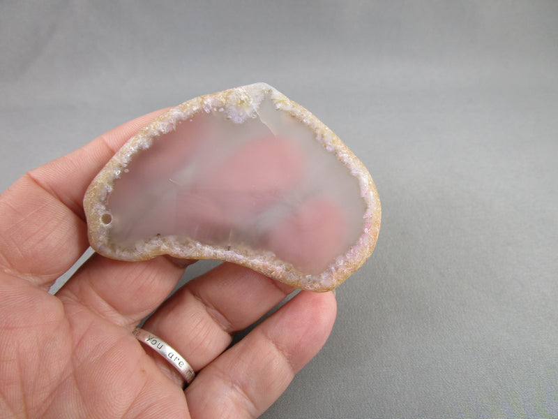 25% OFF!  Agate Polished Slice (Drilled) 1pc B124-3