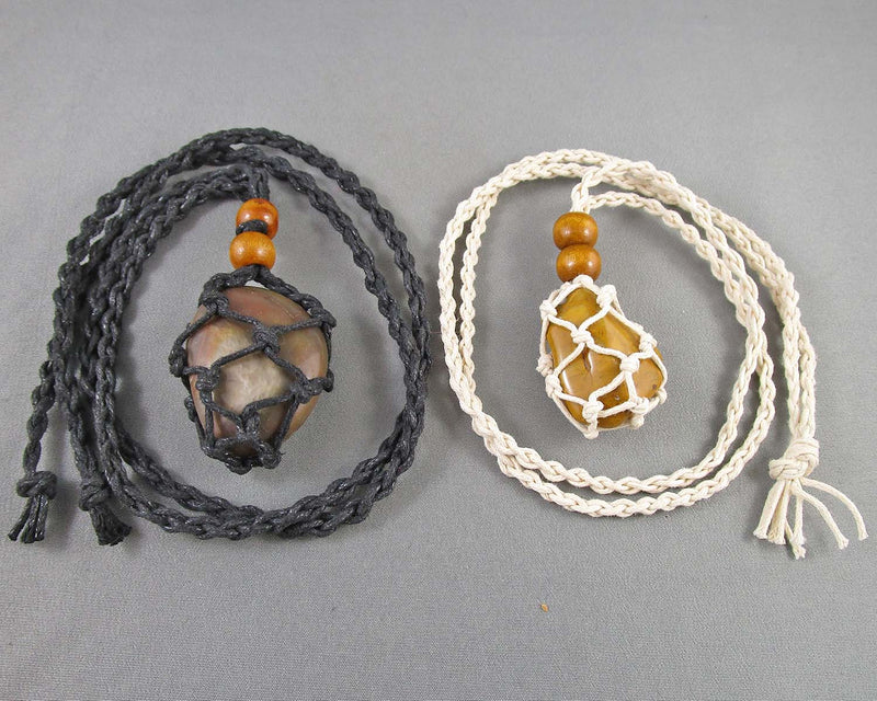 Macramé Crystal Holding Necklaces