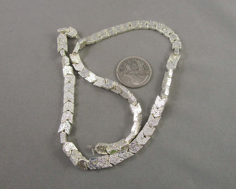 Arrow Shaped Metal Plated Lava Beads (Various Colors)