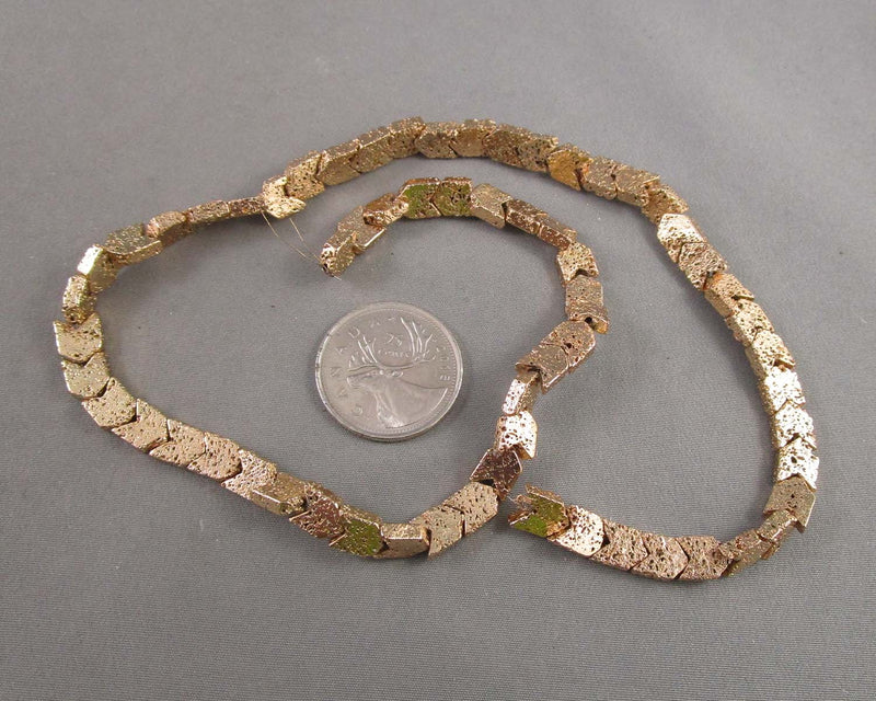 Arrow Shaped Metal Plated Lava Beads (Various Colors)