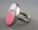 Pink Shell Ring Size 7.5 (Vintage) H031-25