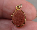 Goldstone Pendant 12KGF (Vintage) 1pc H031-32