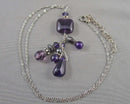 Amethyst Gemstone Pendant Necklace (Vintage) H015-2