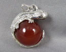 Carnelian Gemstone Lizard Pendant Z052