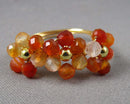 Carnelian Gemstone Flower Ring Z055