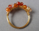 Carnelian Gemstone Flower Ring Z055