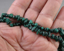 Malachite Beads Chip Strand 15" Med (C524)