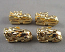Real 18K Gold Plated Brass Pixiu Dragon Beads 2pcs C558