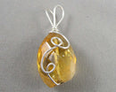 Citrine Gemstone Pendant 925 Sterling Silver (Vintage) H033-3