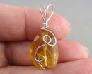 Citrine Gemstone Pendant 925 Sterling Silver (Vintage) H033-3
