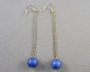 Blue Quartz Earrings H033-14 (Vintage)