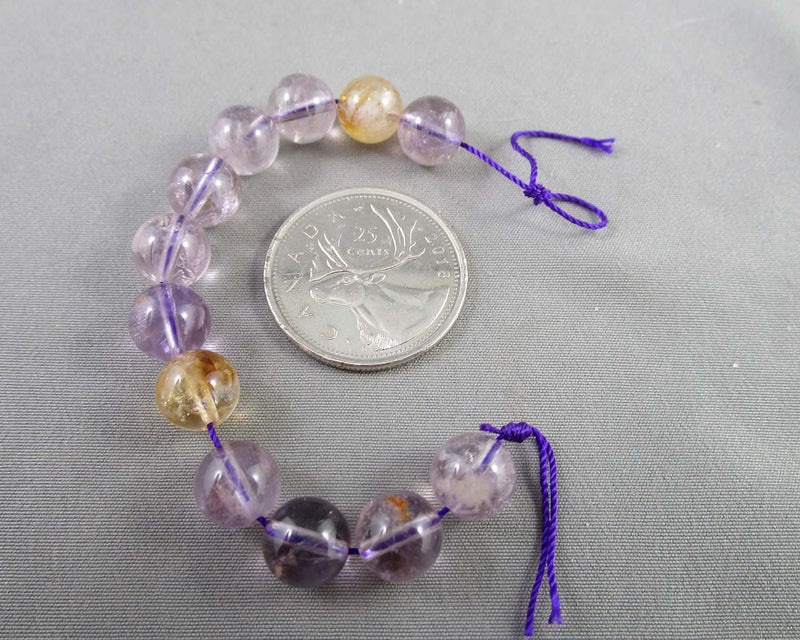 Ametrine Beads Round (Various Sizes)