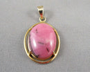 Pink Rhodonite Gemstone Pendant (Vintage) H040-5