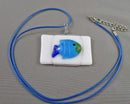 Lampwork Glass Fish Pendant Necklace (Vintage) H040-7