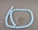 Sky Blue Crackle Quartz Beads Round 8mm 15" Strand (C328)