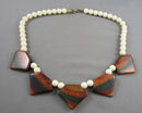 Wood Necklace (Vintage) H044-20