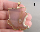 You Choose! Gold Trim Agate Slice Pendant