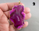 You Choose! Gold Trim Agate Slice Pendant