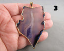 You Choose! Gold Trim Agate Slice Pendant
