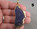 You Choose! Gold Trim Agate Slice Pendant