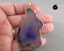 You Choose! Gold Trim Agate Slice Pendant