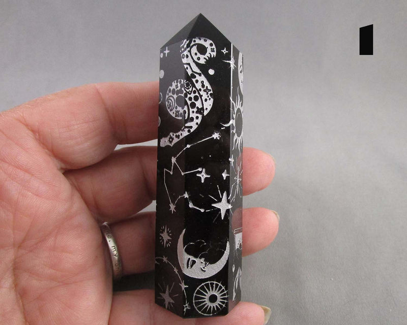 You Choose!  Gemstone Towers - Obsidian or Tiger Eye