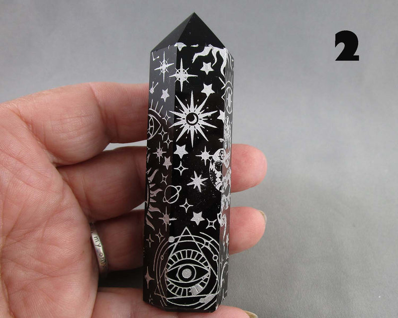You Choose!  Gemstone Towers - Obsidian or Tiger Eye